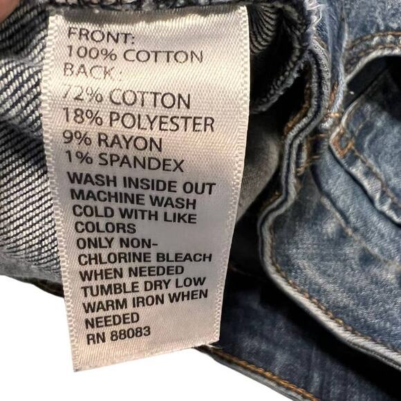 Kaari High Rise Straight Crop Jeans Women's 10 Cuffed Hem Medium Wash Blue - Picture 12 of 15